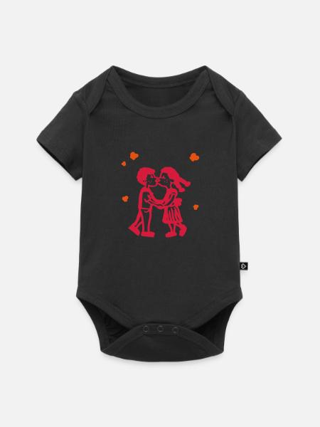 valentin - Baby Premium Kurzarmbody - Schwarz