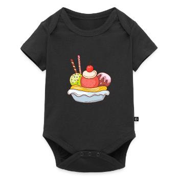 Ice cream ice cream ice cream ice cream ball ice cream sundae - Baby Premium short-sleeve bodysuit - black - Front