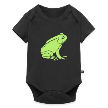 hopping frog animal - Baby Premium short-sleeve bodysuit - black - Front