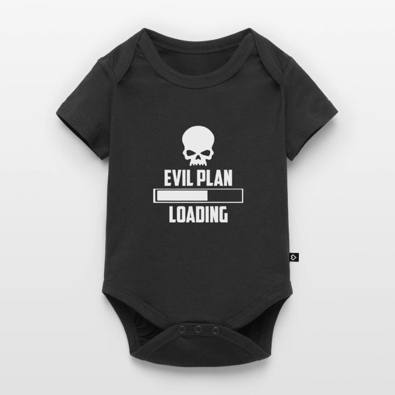 evil plan loading funny logo Baby Premium short-sleeve bodysuit