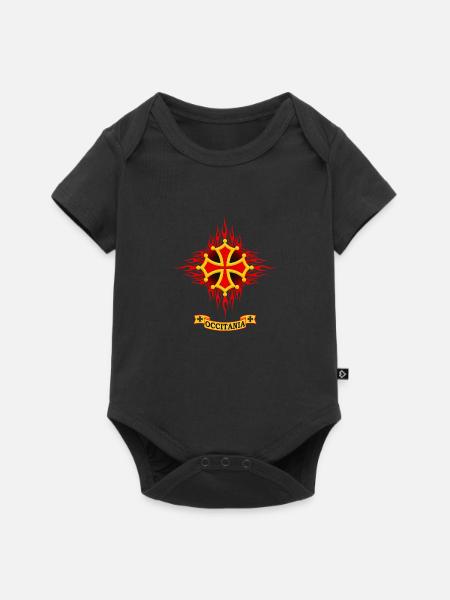 Occitania flaming - Baby Premium Kurzarmbody - Schwarz