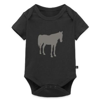Pferd - Baby Premium Kurzarmbody - Schwarz - Vorne