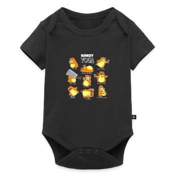 hamster yoga - Baby Premium short-sleeve bodysuit - black - Front