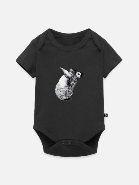 Weinender Pinguinbaby - Baby Premium Kurzarmbody - Schwarz