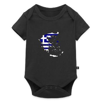Greece Flag Map - Baby Premium short-sleeve bodysuit - black - Front