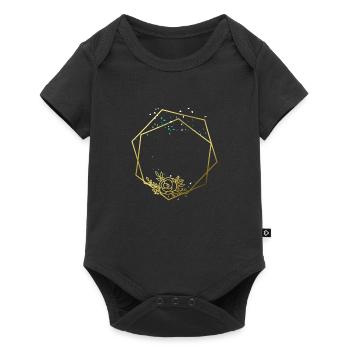 Cadre Or Rose Hexagone Abstrait Hexagone - Body à manches courtes Premium Bébé - noir - Devant