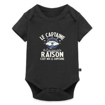 Le Capitaine A Toujours Raison C'est Moi Captain - Body à manches courtes Premium Bébé - noir - Devant