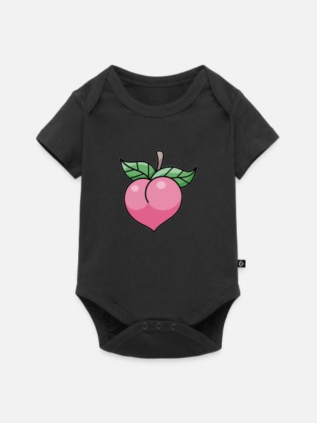 Pinker Pfirsich - Baby Premium Kurzarmbody - Schwarz