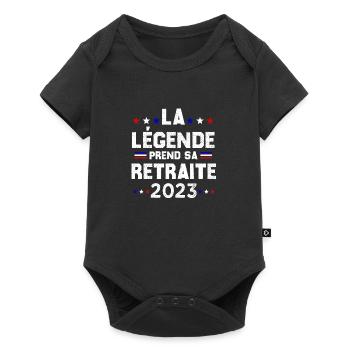 Retraite 2023 Cadeau Humour Personnalisé - Body à manches courtes Premium Bébé - noir - Devant