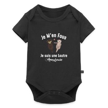 je m'en fous je suis une loutre - Body à manches courtes Premium Bébé - noir - Devant