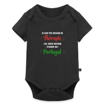 Pas besoin de thérapie portugal - Body à manches courtes Premium Bébé - noir - Devant