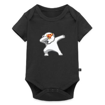 dab dabbing polar bear pizza fun gift bear polar - Baby Premium short-sleeve bodysuit - black - Front