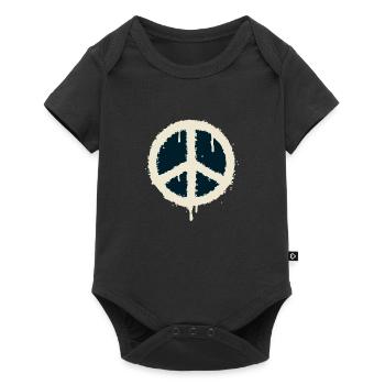 peace symbole - Body à manches courtes Premium Bébé - noir - Devant