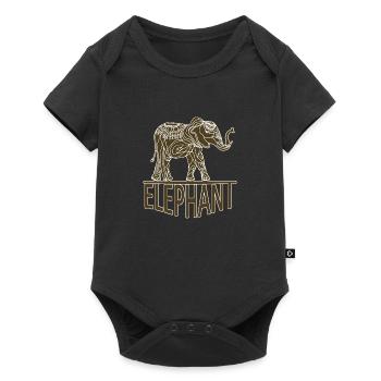 Éléphant - Body à manches courtes Premium Bébé - noir - Devant