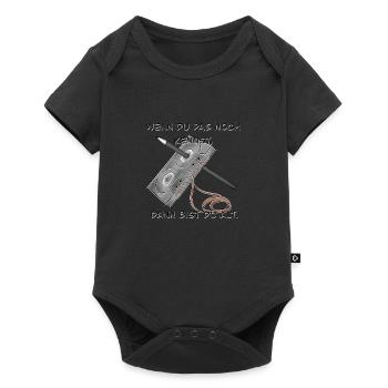 Kassette - Baby Premium Kurzarmbody - Schwarz - Vorne