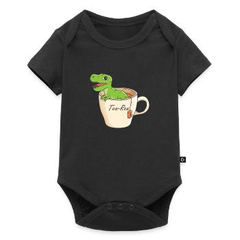 Tea-Rex Süßer T Rex Dinosaur Dino Tee Liebhaber - Baby Premium Kurzarmbody - Schwarz - Vorne