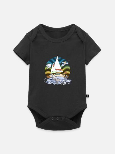 Segelboot - Baby Premium Kurzarmbody - Schwarz