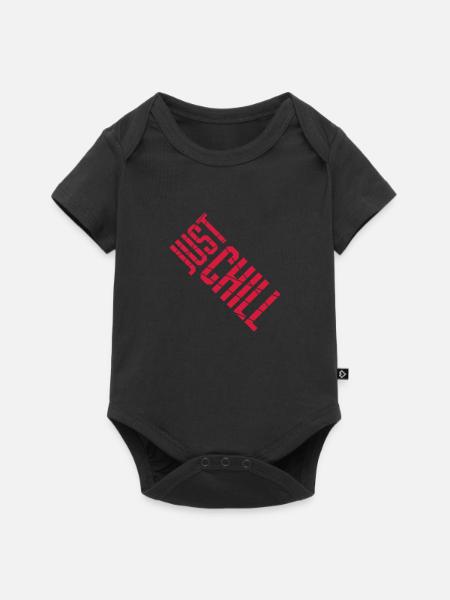 Just Chill Text Logo - Baby Premium Kurzarmbody - Schwarz