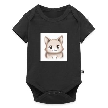 Chat dessiné - Body à manches courtes Premium Bébé - noir - Devant