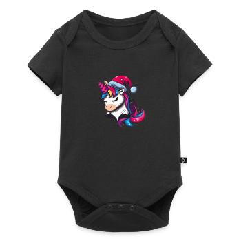 Festive Unicorn - Baby Premium short-sleeve bodysuit - black - Front
