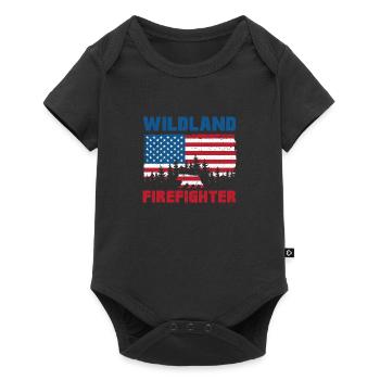 Drapeau des États-Unis Conception des pompiers forestiers - Body à manches courtes Premium Bébé - noir - Devant