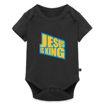Citation de Jésus est roi - Body à manches courtes Premium Bébé - noir - Devant