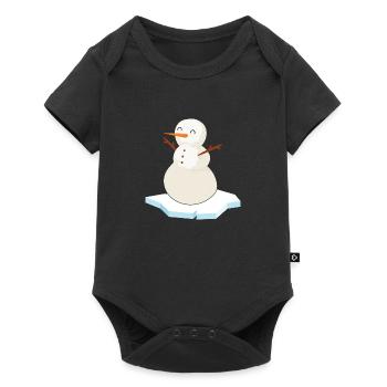 Ice bath "Snowman at the Ice Hole" Winter swimming - Baby Premium short-sleeve bodysuit - black - Front