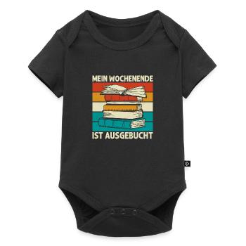 Mein Wochenende ist ausgebucht Buch Lesen - Baby Premium Kurzarmbody - Schwarz - Vorne