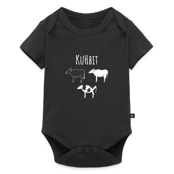 Quantencomputing mit Kühen Lustig Geschenk Kuhbit - Baby Premium Kurzarmbody - Schwarz - Vorne