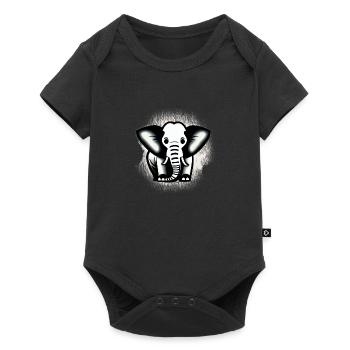 Petit éléphant Dessin animé Cute Love Adventure 1 - Body à manches courtes Premium Bébé - noir - Devant