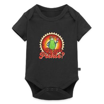 Pickelball Pickle Gurke Schläger Lustig - Baby Premium Kurzarmbody - Schwarz - Vorne