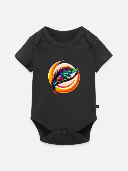 Chamäleon - Baby Premium Kurzarmbody - Schwarz