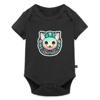 Bunte Maus Glück im Frühling - Baby Premium Kurzarmbody - Schwarz - Vorne