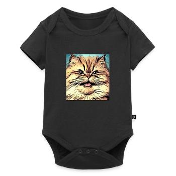 Persian cat Negan in comic style - Baby Premium short-sleeve bodysuit - black - Front