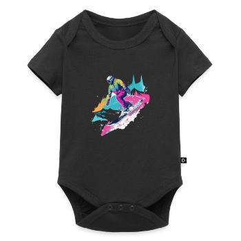 David skiing - Baby Premium short-sleeve bodysuit - black - Front