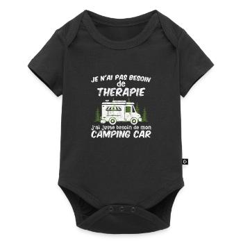 Camping Je N'ai Pas Besoin de Thérapie Camping Car - Body à manches courtes Premium Bébé - noir - Devant