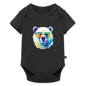 Bruce der Eisbär - Baby Premium Kurzarmbody - Schwarz - Vorne