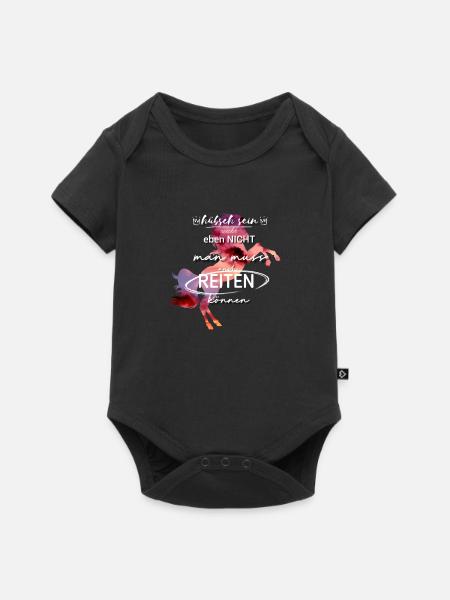 REITEN- Sprüche - Baby Premium Kurzarmbody - Schwarz