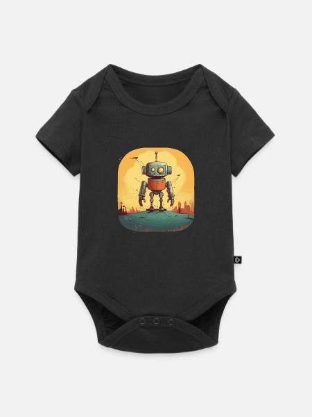 Robot - Baby Premium Kurzarmbody - Schwarz