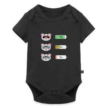 Chemise Panda Battery - Body à manches courtes Premium Bébé - noir - Devant