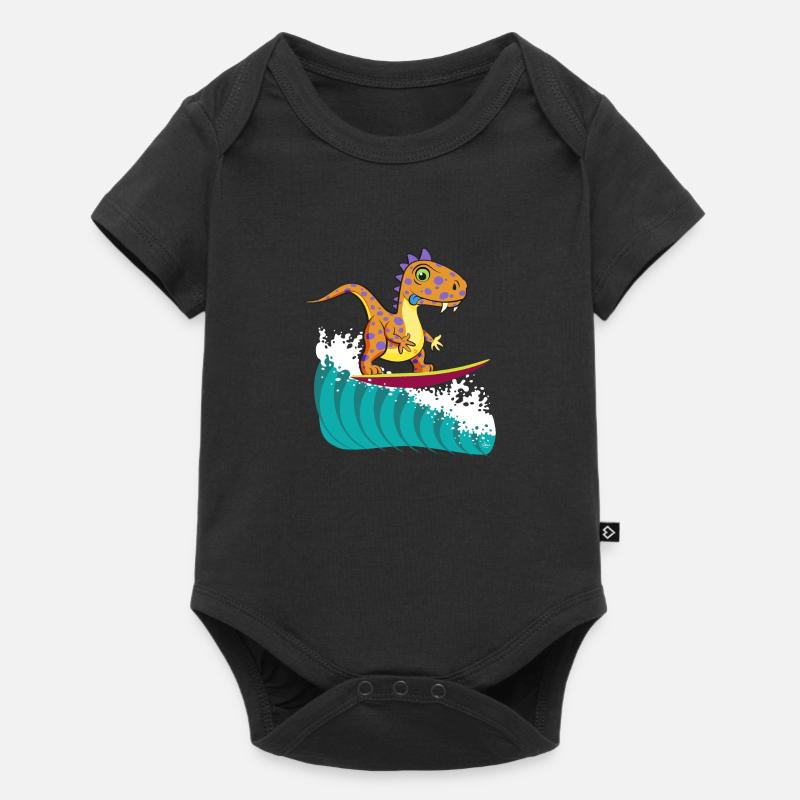 dino surf cool #2 - Body à manches courtes Premium Bébé - noir