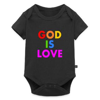 God is love - Body à manches courtes Premium Bébé - noir - Devant