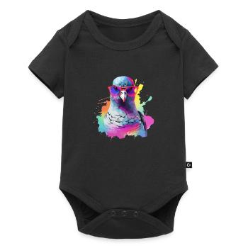 Ron die Taube - Baby Premium Kurzarmbody - Schwarz - Vorne