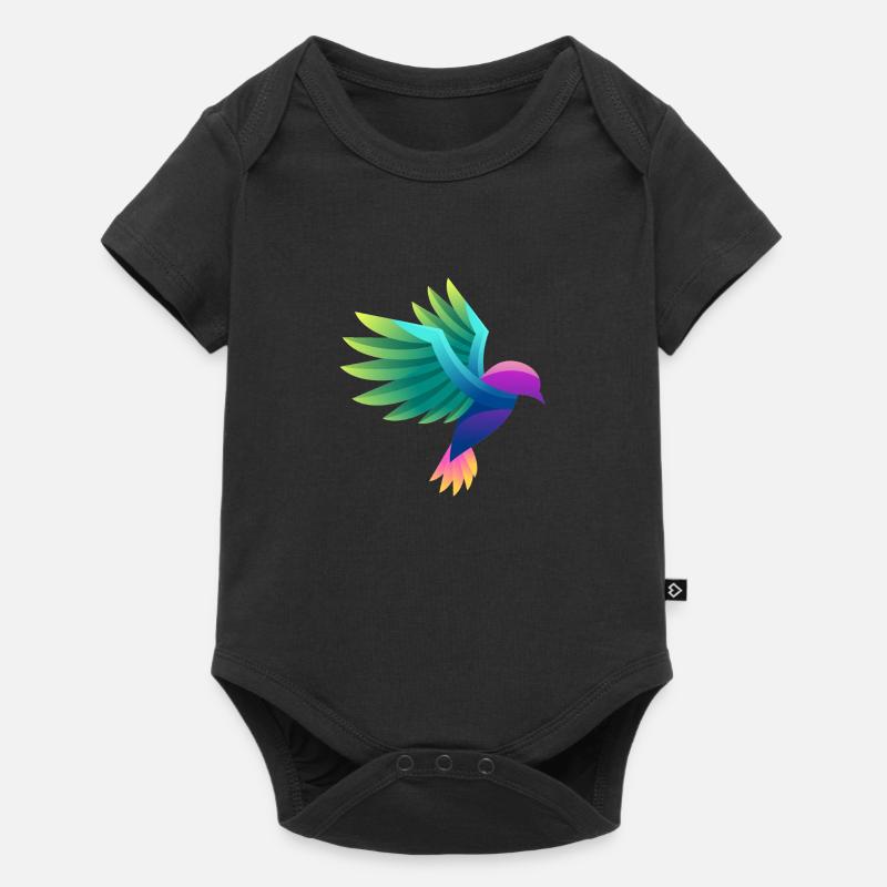 Naturschutz Vogel bunt - Baby Premium Kurzarmbody - Schwarz
