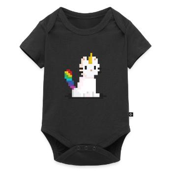 Chat licorne Pixel - Body à manches courtes Premium Bébé - noir - Devant
