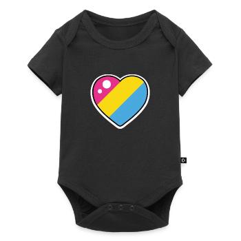 Heart (Pansexual Flag) - Baby Premium short-sleeve bodysuit - black - Front