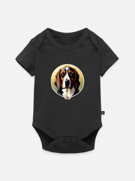 Basset Hound - Baby Premium Kurzarmbody - Schwarz