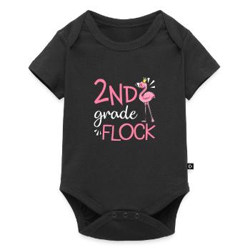 Flamingo Back To School 2nd Second Grade Flock - Baby Premium short-sleeve bodysuit - black - Front