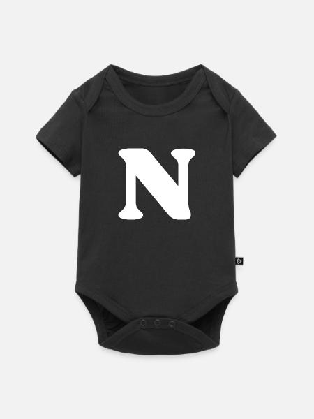Buchstabe n - Baby Premium Kurzarmbody - Schwarz