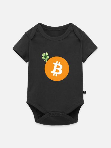 Bitcoin Kleeblatt - Baby Premium Kurzarmbody - Schwarz